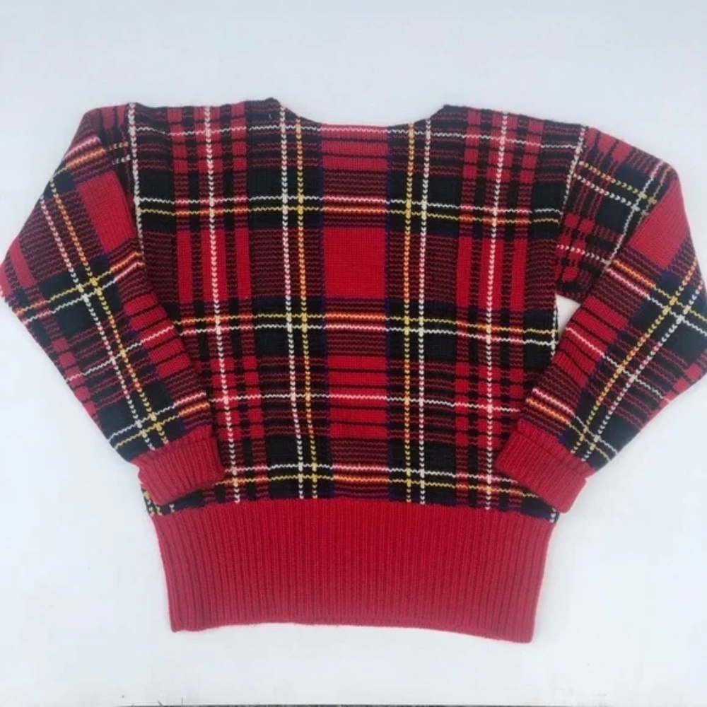 Polo Ralph Lauren Vintage Royal Stewart Plaid Wool Winter Sweater